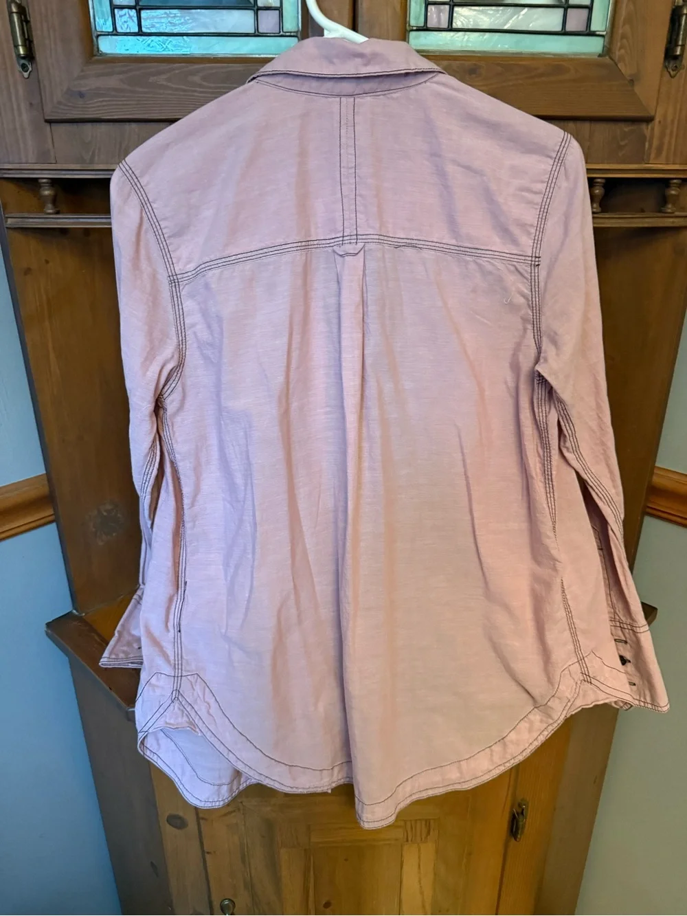We The Free Free People Last Chance Oversized Button Down Shirt Pink XS